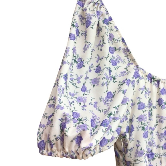 Altar’d State Floral Tie Front Puff Sleeve Peasant Midi Dress Size Large… - Picture 8 of 14